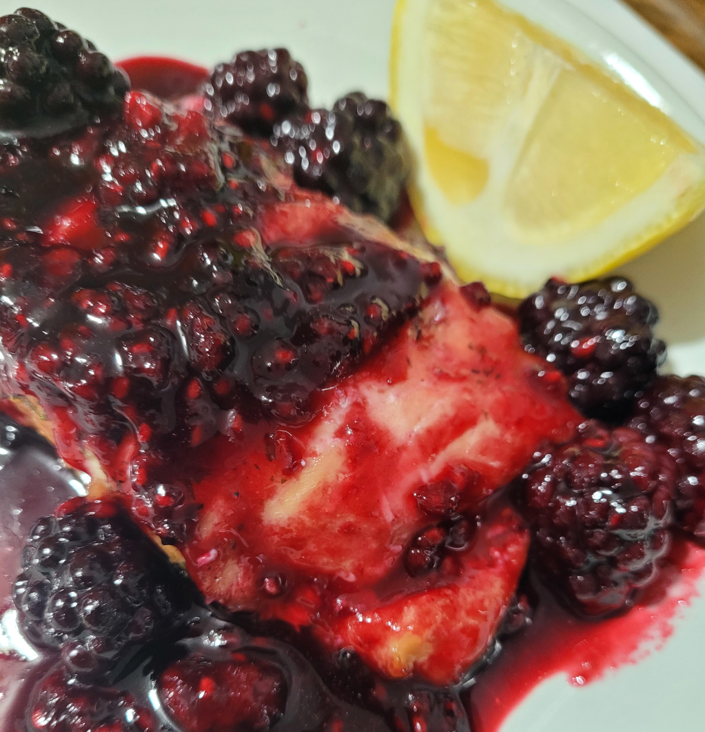 Baked Salmon with Mixed Berry Glaze