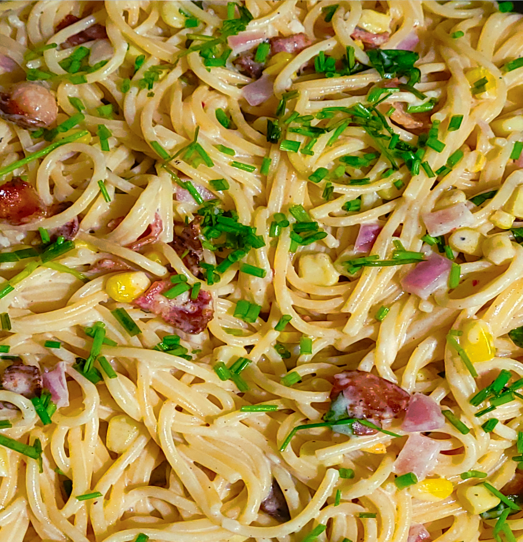 Creamy Bacon and Corn&nbsp;Pasta