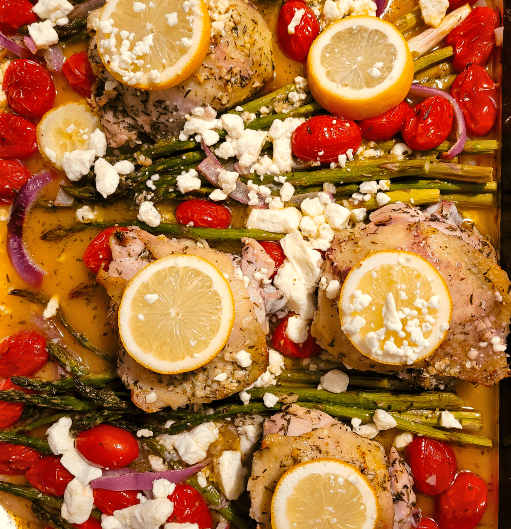 Greek Feta Chicken & Vegetable Sheet Pan&nbsp;Dinner