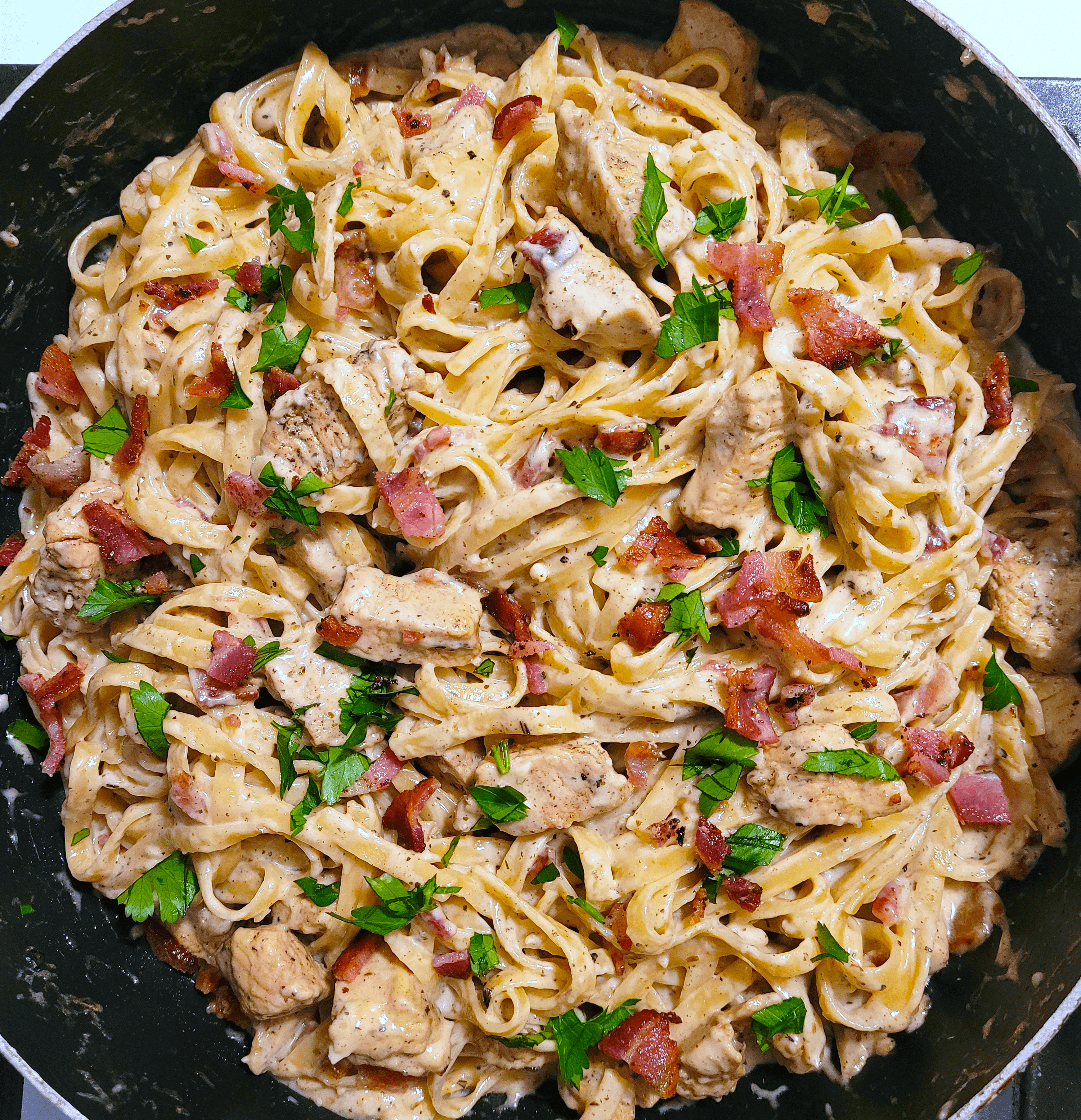 Chicken Bacon Alfredo Pasta