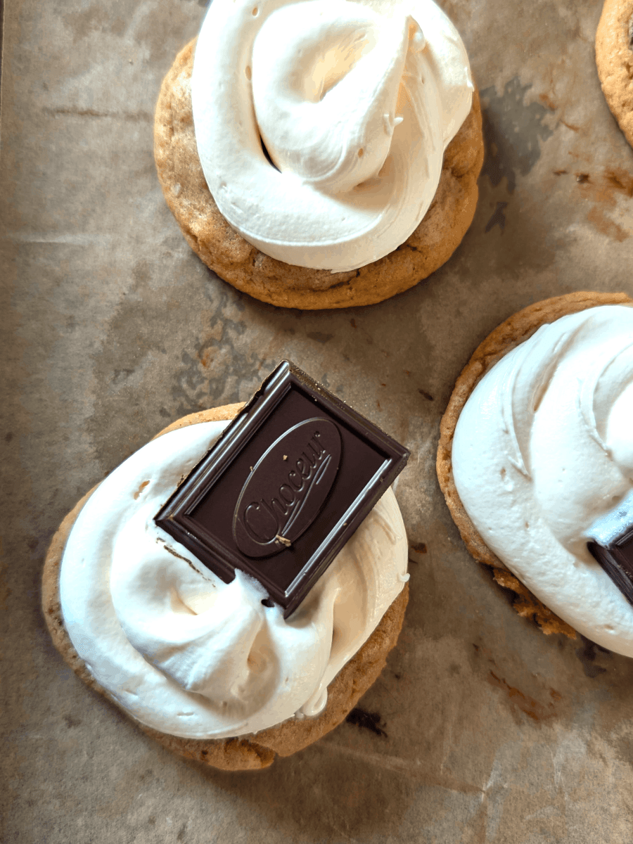 S’mores Cookies with Marshmallow Fluff&nbsp;Frosting