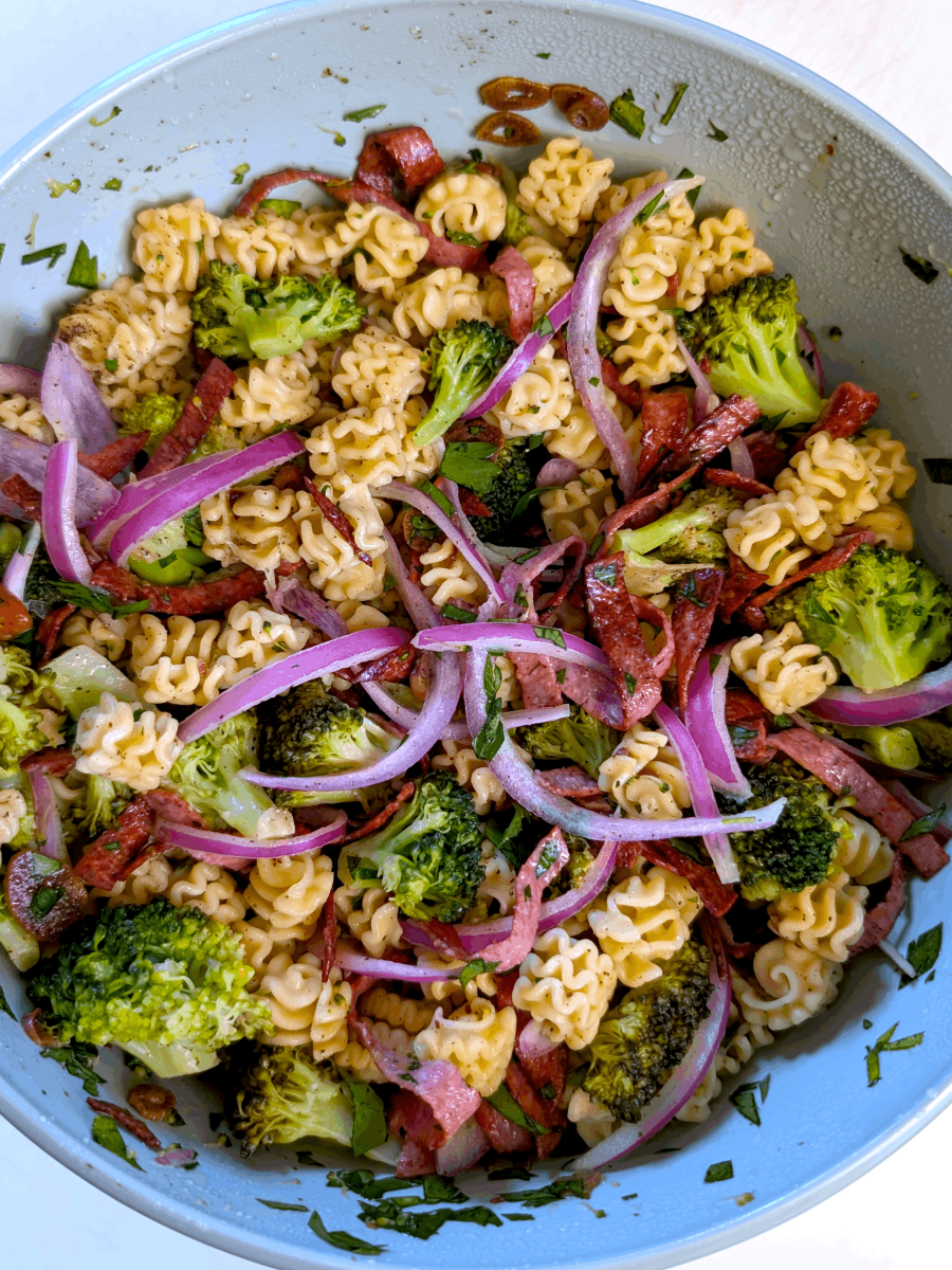 Aglio e Olio Broccoli and Crispy Salami Pasta&nbsp;Salad