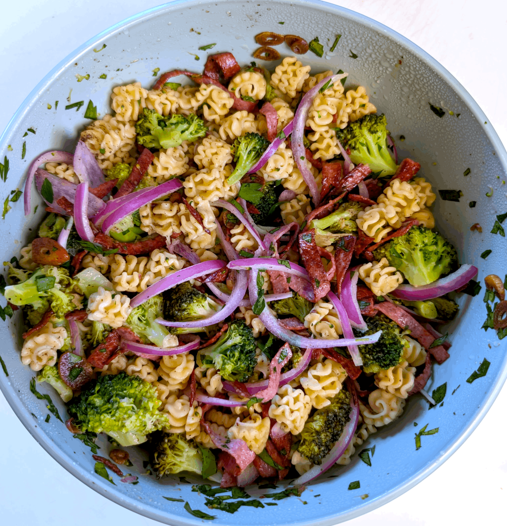 Aglio e Olio Broccoli and Crispy Salami Pasta&nbsp;Salad